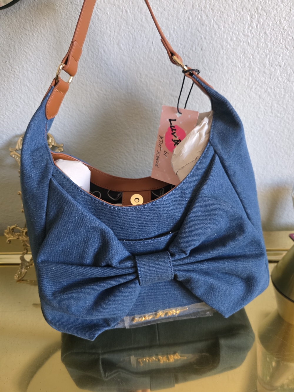 Luv Betsey Blue Bow Shoulder Bag by Betsey Johnson
